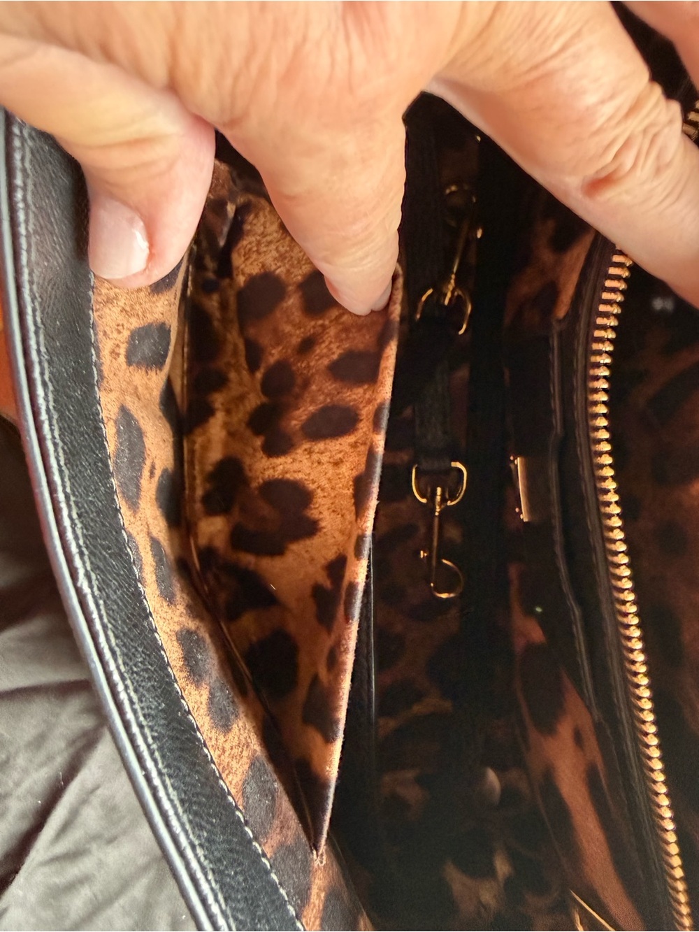 Dolce & Gabbana Black Saffiano Leather Top-Handle Satchel with Gold Hardware - Picture 5 of 9